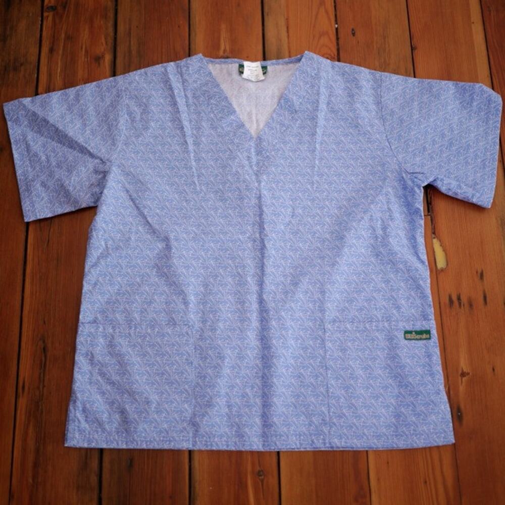 Uniform Advantage UA Scrubs Brainstorm V-Neck Cotton Blend Top Shirt M Womens